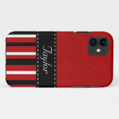 赤と黒のストライプ Case-Mate iPhoneケース (裏面(横))