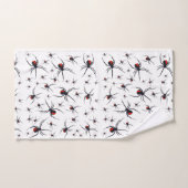 赤と黒のスパイダーパターン バスタオルセット (ハンドタオル)