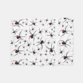 赤と黒のスパイダーパターン フリースブランケット (正面(横))