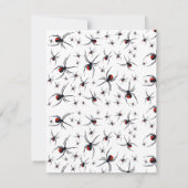 赤と黒のスパイダーパターン モノグラム入り ノートカード (裏面)