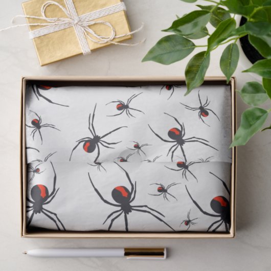 赤と黒のスパイダーパターン 薄葉紙 (ギフト)