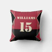 赤と黒のスポーツインスパイア装飾用クッション クッション (裏面)