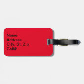 赤と黒のスポーティバレーボール🏐 ラゲッジタグ (裏面横)