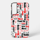 赤と黒のタイポグラフィ多言語 SAMSUNG GALAXYケース (裏面)