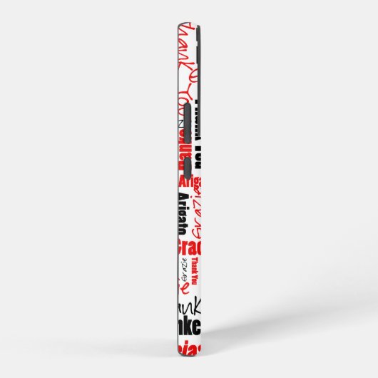 赤と黒のタイポグラフィ多言語 SAMSUNG GALAXYケース (右側面)