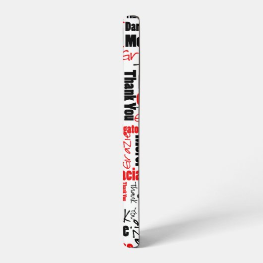 赤と黒のタイポグラフィ多言語 SAMSUNG GALAXYケース (左側面)