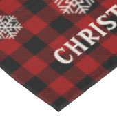 赤と黒のタータンチェックスノーフレークのクリスマスツリー テーブルクロス (アングル)