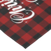 赤と黒のタータンチェックスノーフレークのクリスマスブライトT テーブルクロス (アングル)