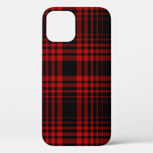 赤と黒のタータンチェックプレイドスコットランドシームレスパテ iPhone 12ケース