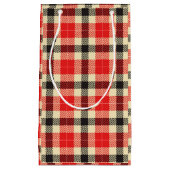 赤と黒のタータンチェック格子小抱き枕 スモールペーパーバッグ (正面)