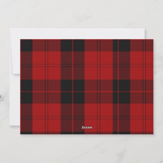 赤と黒のタータン　カスタムネーム　写真メッセージ シーズンカード (裏面)
