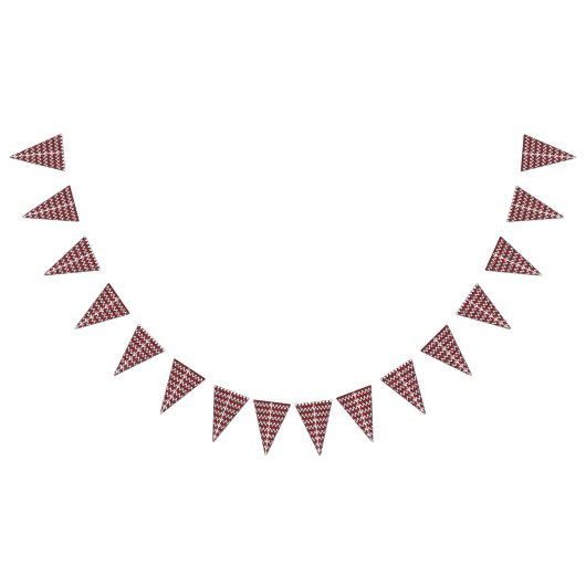 赤と黒のダイナミックな山形の模様 バンティングフラッグ (全)