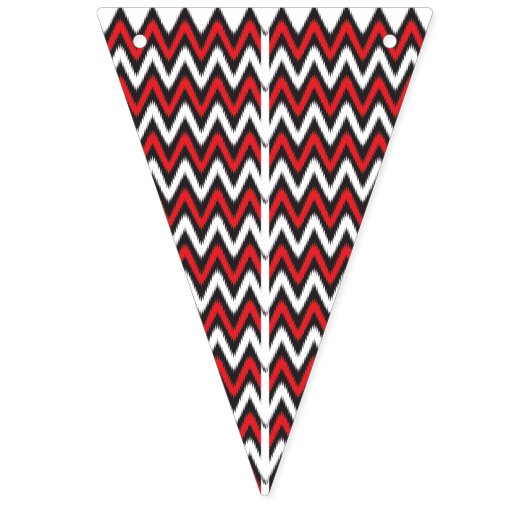 赤と黒のダイナミックな山形の模様 バンティングフラッグ (第3の旗)