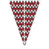 赤と黒のダイナミックな山形の模様 バンティングフラッグ (第1の旗)