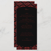 赤と黒のダマスクのゴシッ結婚クのメニュー メニュー (正面/裏面)