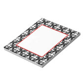 赤と黒のダマスクのメモエレガント帳 ノートパッド (回転)