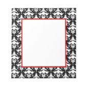 赤と黒のダマスクのメモエレガント帳 ノートパッド (正面)