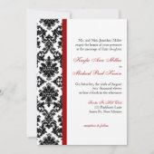 赤と黒のダマスクウェディング招待状 招待状 (正面)