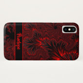 赤と黒のダマスクゴシックスタイルフラクタルと名前 Case-Mate iPhoneケース (裏面(横))