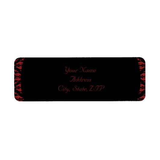 赤と黒のダマスクゴシック差出人住所 ラベル (正面)