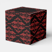 赤と黒のダマスクゴシック結婚式の引き出物箱 フェイバーボックス (裏面サイド)