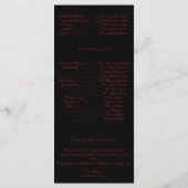 赤と黒のダマスクゴシック結婚式 プログラム (裏面)