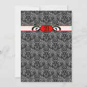 赤と黒のダマスクゴシック誕生パーティー 招待状 (正面)