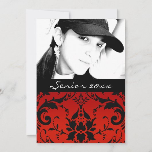 赤と黒のダマスクシニアクラス20xxグラード 案内状 (正面)