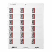 赤と黒のダマスクドット住所 シール (フルシート)