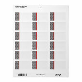 赤と黒のダマスク#2ドット無料 ラベル (フルシート)