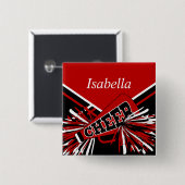 赤と黒のチアリーダーの衣装 缶バッジ (正面&裏面)