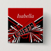 赤と黒のチアリーダーの衣装 缶バッジ (正面)