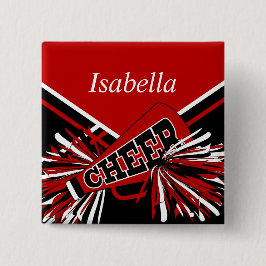 赤と黒のチアリーダーの衣装 缶バッジ