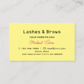 赤と黒のチェス盤ライトイエロープロフェッショナル 名刺 (裏面)