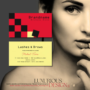 赤と黒のチェス盤ライトイエロープロフェッショナル 名刺