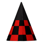 赤と黒のチェッカーボード パーティーハット (裏面)