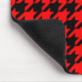 赤と黒のチェッ千鳥格子のク マウスパッド (コーナー)