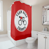 赤と黒のチャンプ付きの自転車の自転車乗り シャワーカーテン (インサイチュ)