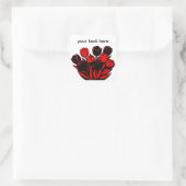 赤と黒のチューリップの花束 スクエアシール (バッグ)