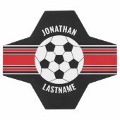 赤と黒のチームカラー名前をカスタムする サッカーボール (フラット)