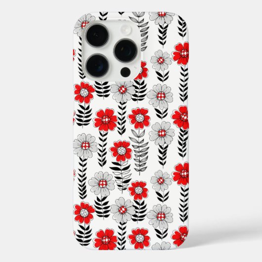 赤と黒のデイジーの落書き Case-Mate iPhoneケース (裏面)