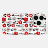 赤と黒のデイジーの落書き Case-Mate iPhoneケース (裏面 (横))