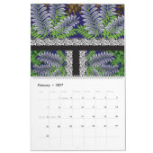 赤と黒のデザイン カレンダー (2月 2027)