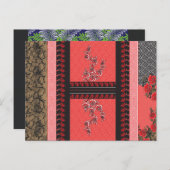 赤と黒のデザイン ポストカード (正面/裏面)