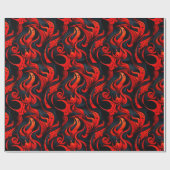 赤と黒のデザイン ラッピングペーパー (フラット)