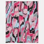 赤と黒のデジタルプリント フリースブランケット (正面)