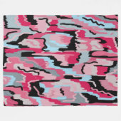 赤と黒のデジタルプリント フリースブランケット (正面(横))