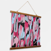 赤と黒のデジタルプリント 吊り下げ型タペストリー (傾斜あり)