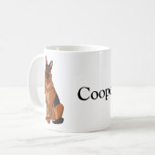 赤と黒のドイツの羊飼いGSD コーヒーマグカップ (正面左)