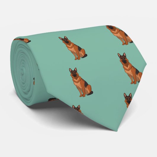 赤と黒のドイツの羊飼いGSD ネクタイ (ロール)